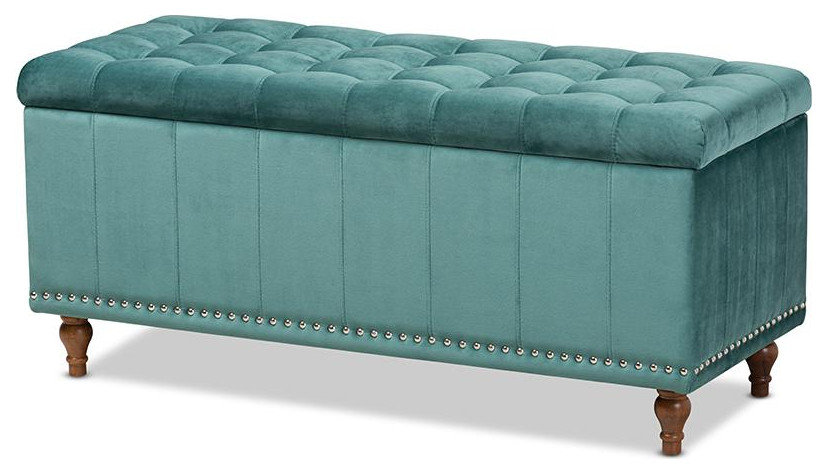 Baxton Studio Kaylee Modern and Contemporary Teal Blue Velvet Fabric...   Eclectic   Footstools And Ottomans   by Fratantoni Lifestyles  Houzz