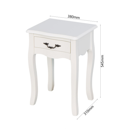 White Bathroom Floor Standing Storage Table with a...