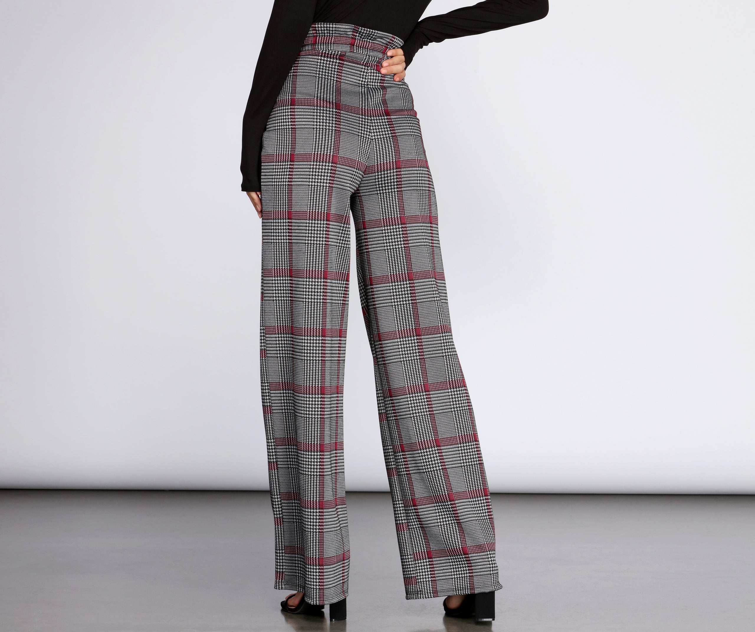 Paper Bag High Waist Plaid Trousers