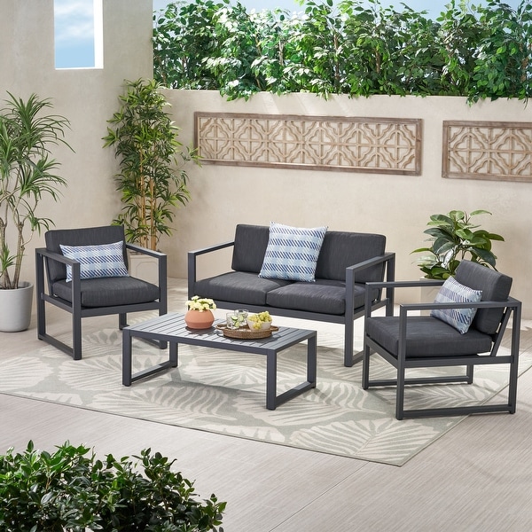 Navan Outdoor 4piece Conversation Set by Christopher Knight Home