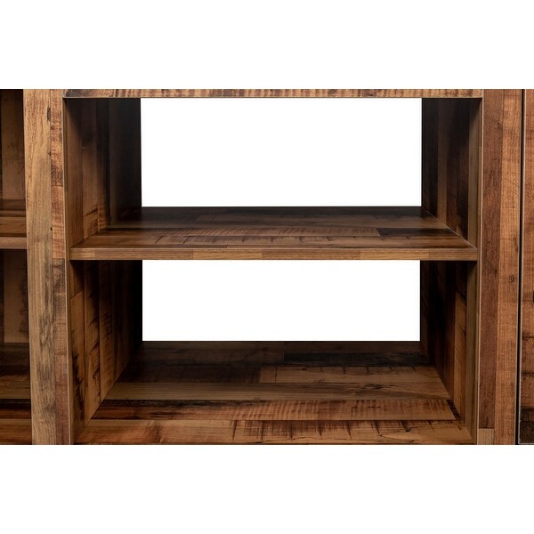 Farmhouse TV Stand， Wood Entertainment Center Media Console with Storage