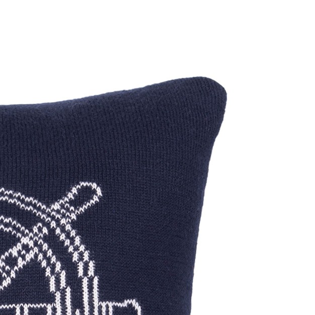 X 10 quot Ship Wheel Knitted Throw Pillow