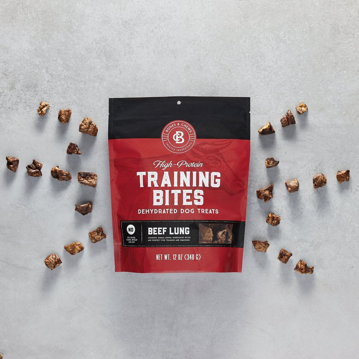 Bones and Chews All-Natural Beef Lung Training Bites Dehydrated Dog Treats