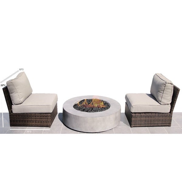 3 Piece Conversational Set with Cushions - Overstock - 27658394