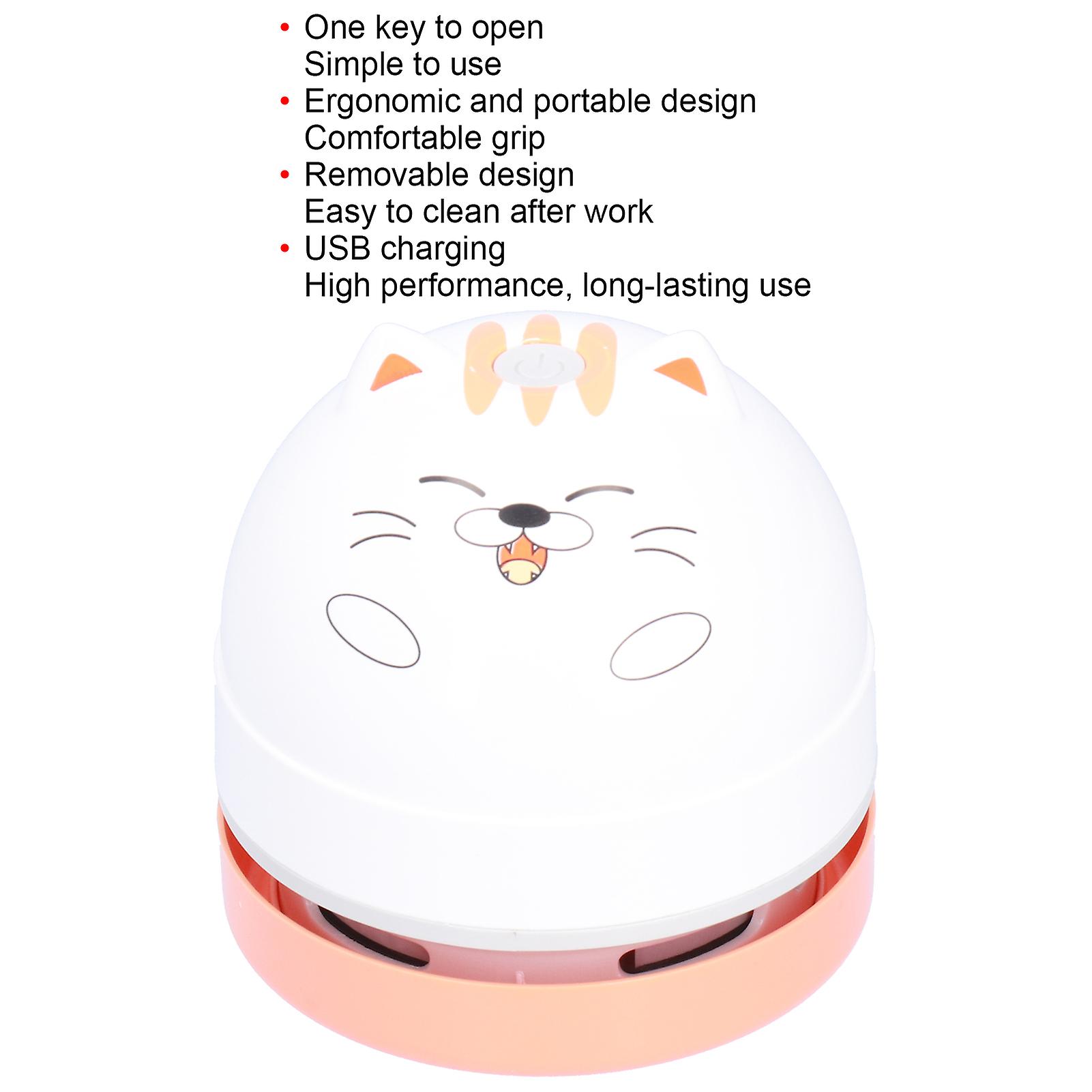 Cute Animal Design Desktop Vacuum Cleaner Usb Charging Mini Dust Catcher For Children