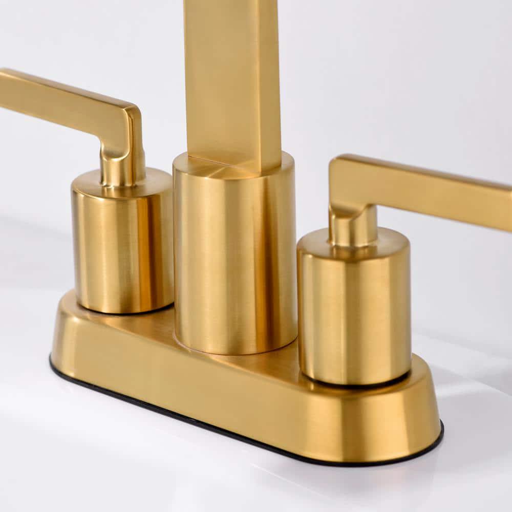 LUXIER 4 in Centerset 2Handle Bathroom Faucet in Brushed Gold