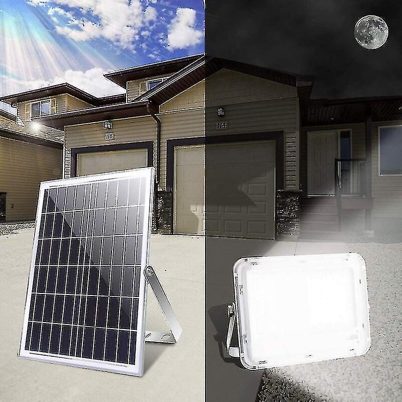 100w Solar Led Flood Light 6500k Solar Spotlight With 100 Led Remote Control， Waterproof Ip65 5000lm Outdoor Solar Light For Warehouse， Garage， Garden