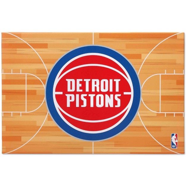 Nba Detroit Pistons Court Canvas Wall Sign