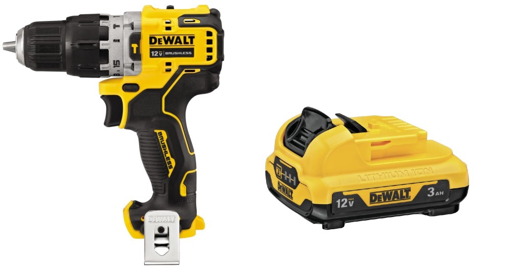 DEWALT XTREME 12V MAX 3/8 Hammer Drill and 3Ah Li Ion Battery Bundle