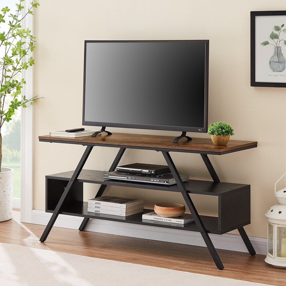 VANOMi 47.2''W Rustic Brown TV Stand for TVs Up to 50''  Metal Legs TV Console