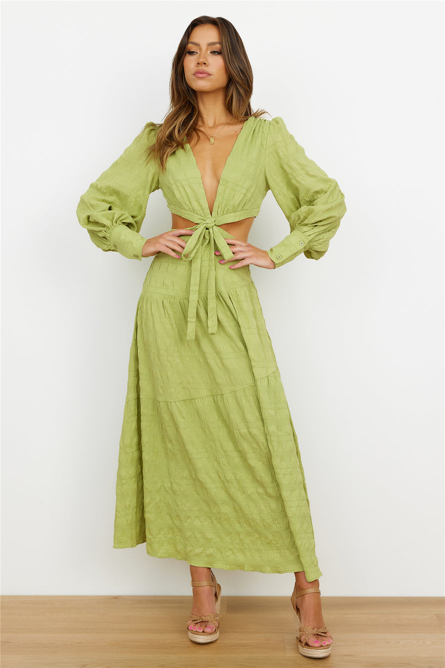 Talk Loud Midi Dress Olive