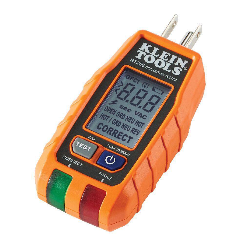 Klein Tools GFCI Electrical Outlet Tester with LCD RT250