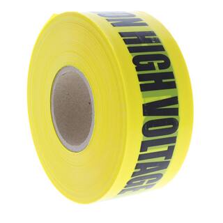 IDEAL 3 in. x 1000 ft. Barricade Tape Caution High Voltage Yellow 42-003