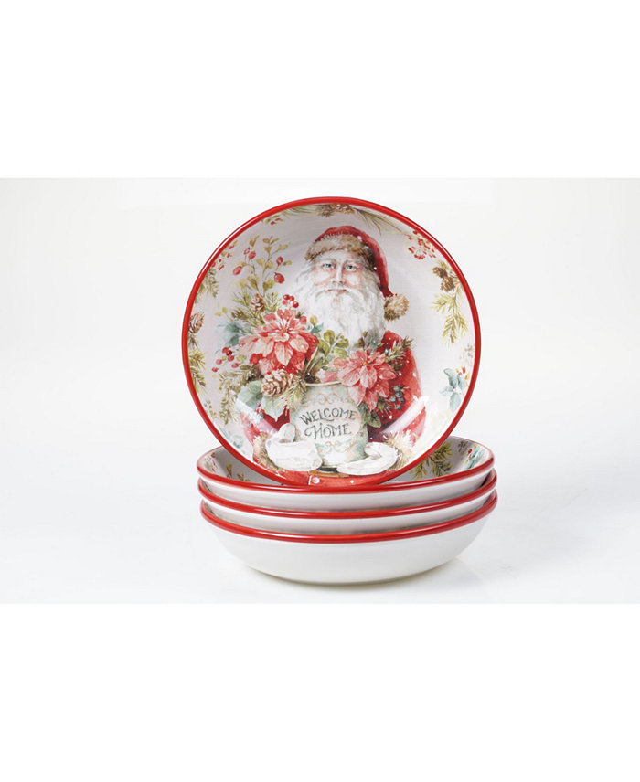 Certified International Christmas Story 4 Piece Soup Bowl