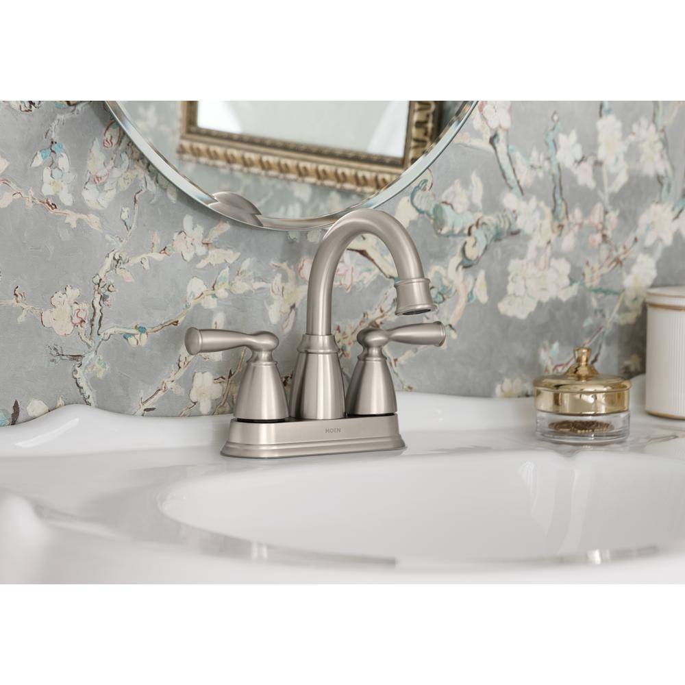 MOEN 2-Handle Banbury 1-Spray Tub and Shower Faucet (Valve Included) with 4 in. Centerset Bath Faucet in Spot Resist Nickel T82910SRN-84943