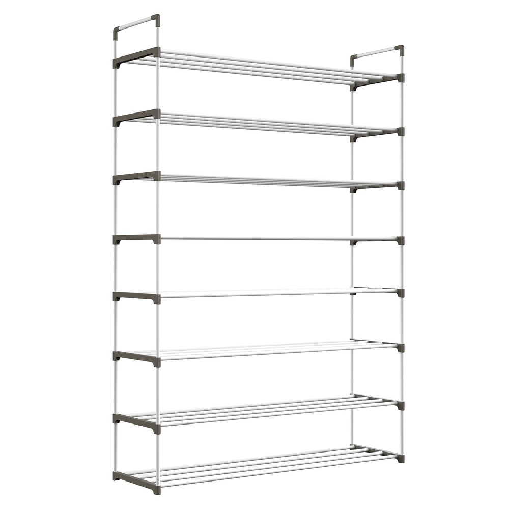 Shoe Rack   Shoe Organizer for Closet  Bathroom  Entryway by Home Complete (White)