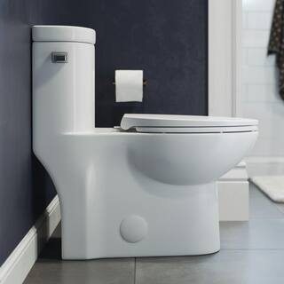 Swiss Madison Sublime 1-Piece 1.28 GPF Single Flush Elongated Toilet in White Seat Included SM-1T206