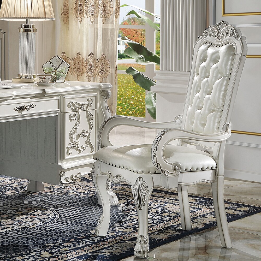 Dresden Executive Office Chair in PU   Bone White Finish