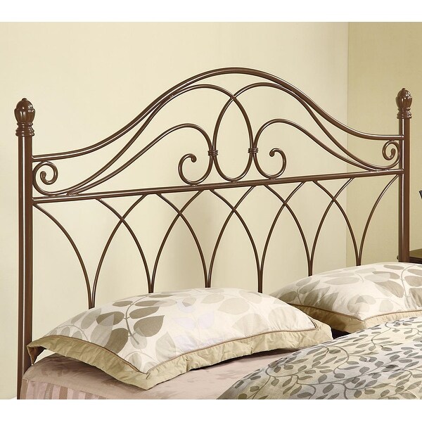 Geometric Design Full/ Queen Brown Metal Headboard - - 35780157