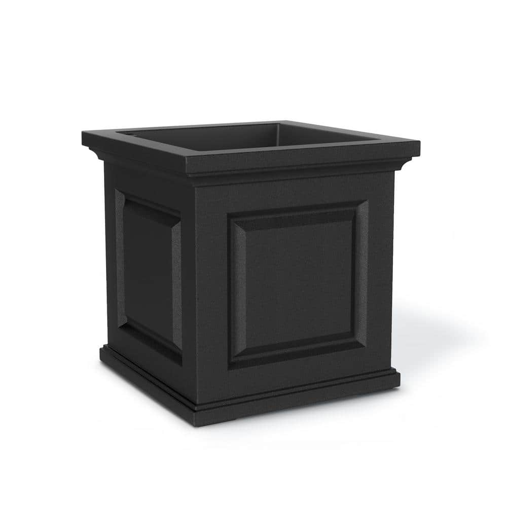 Mayne Nantucket 20 in. Square Self-Watering Black Polyethylene Planter 4846-B