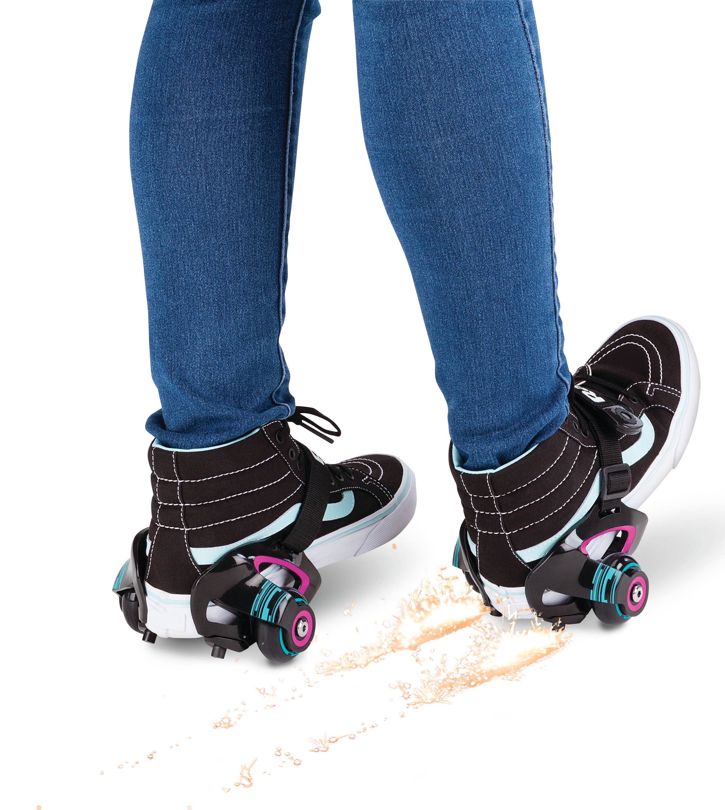 Razor Jetts Heel Wheels- Black/Purple， Skate Shoes with Wheels for Kids Ages 6+ and Up， Fit Shoes US Youth 12 and Adult 12， Unisex