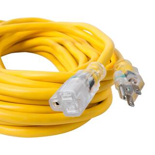 Bergen Industries 100 ft. 123 SJTW 15 Amp125-Volt Outdoor Single Receptacle Extension Cord Yellow OC100123LT