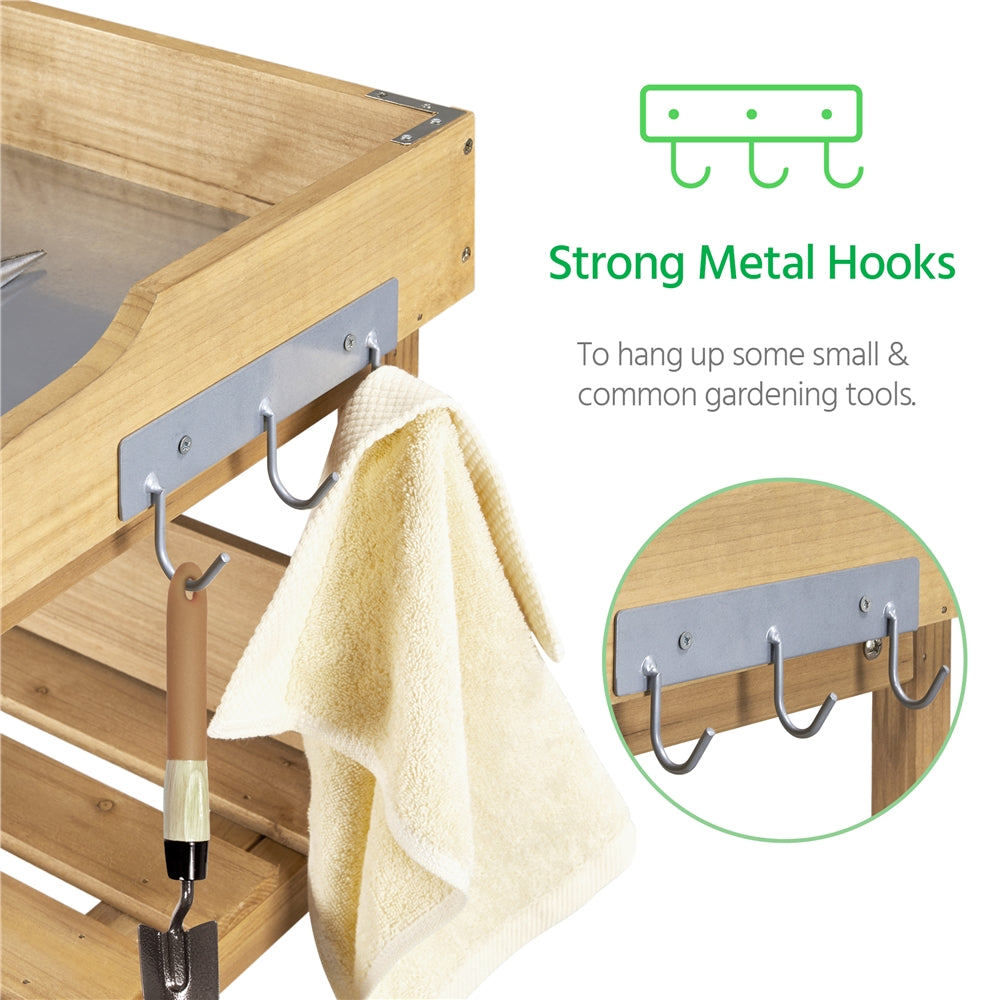 Topeakmart Wood Fir, Plastic and Metal Potting Bench