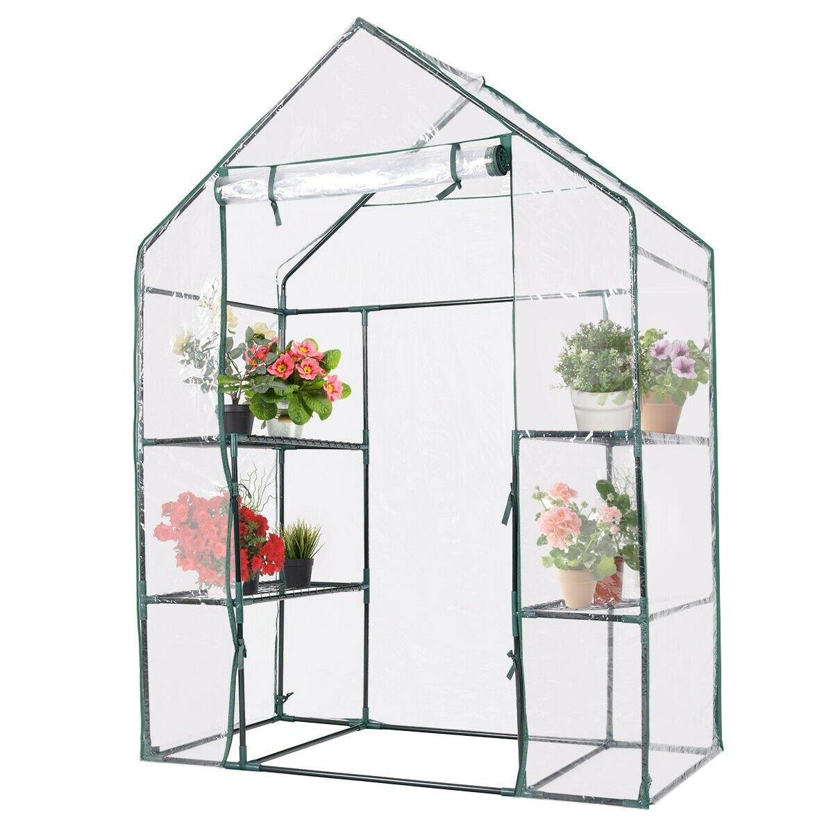 Outdoor Portable 4 Shelves Walk-in Greenhouse