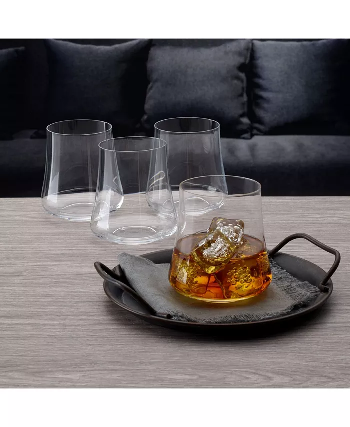 Mikasa Aline Stemless Wine Double Old Fashioned Glasses Set of 4 14 oz