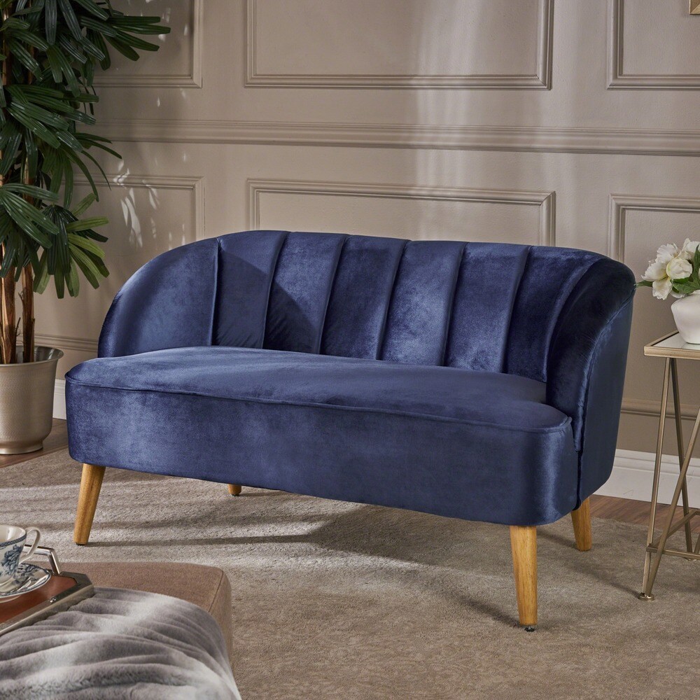 Amaia Retro Modern Velvet Loveseat Sofa by Christopher Knight Home