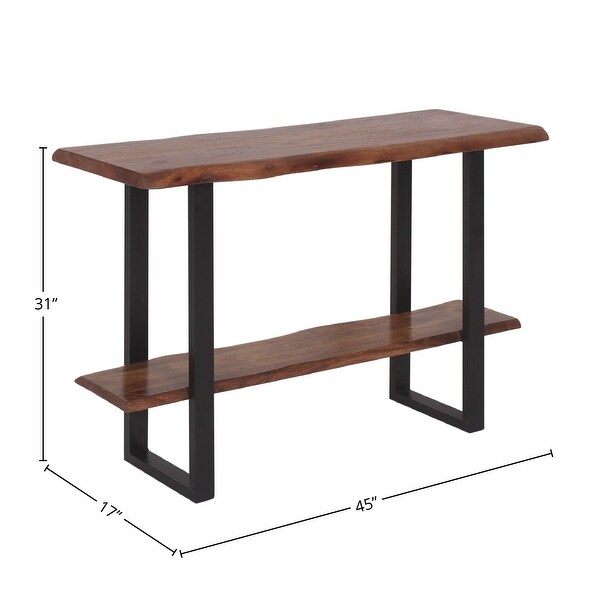 Sofi Acacia Wooden Console With Iron Legs