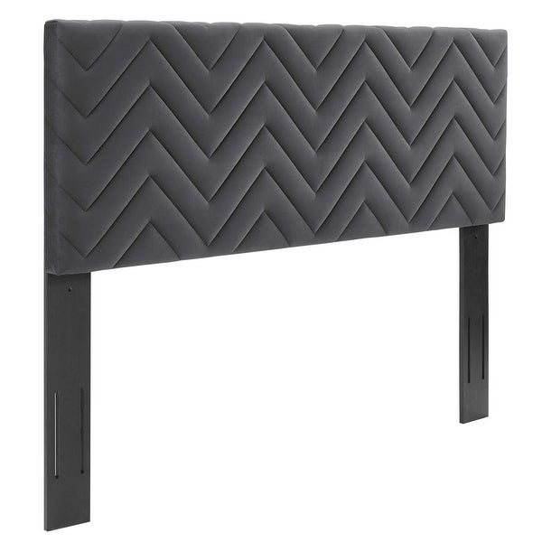 Mercy Chevron Tufted Performance Velvet Twin Headboard - - 37076240