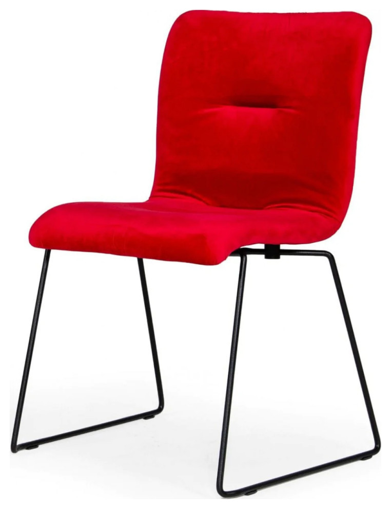 Theodore Modern Red Fabric Dining Chair  Set of 2   Contemporary   Dining Chairs   by Virgil Stanis Design  Houzz