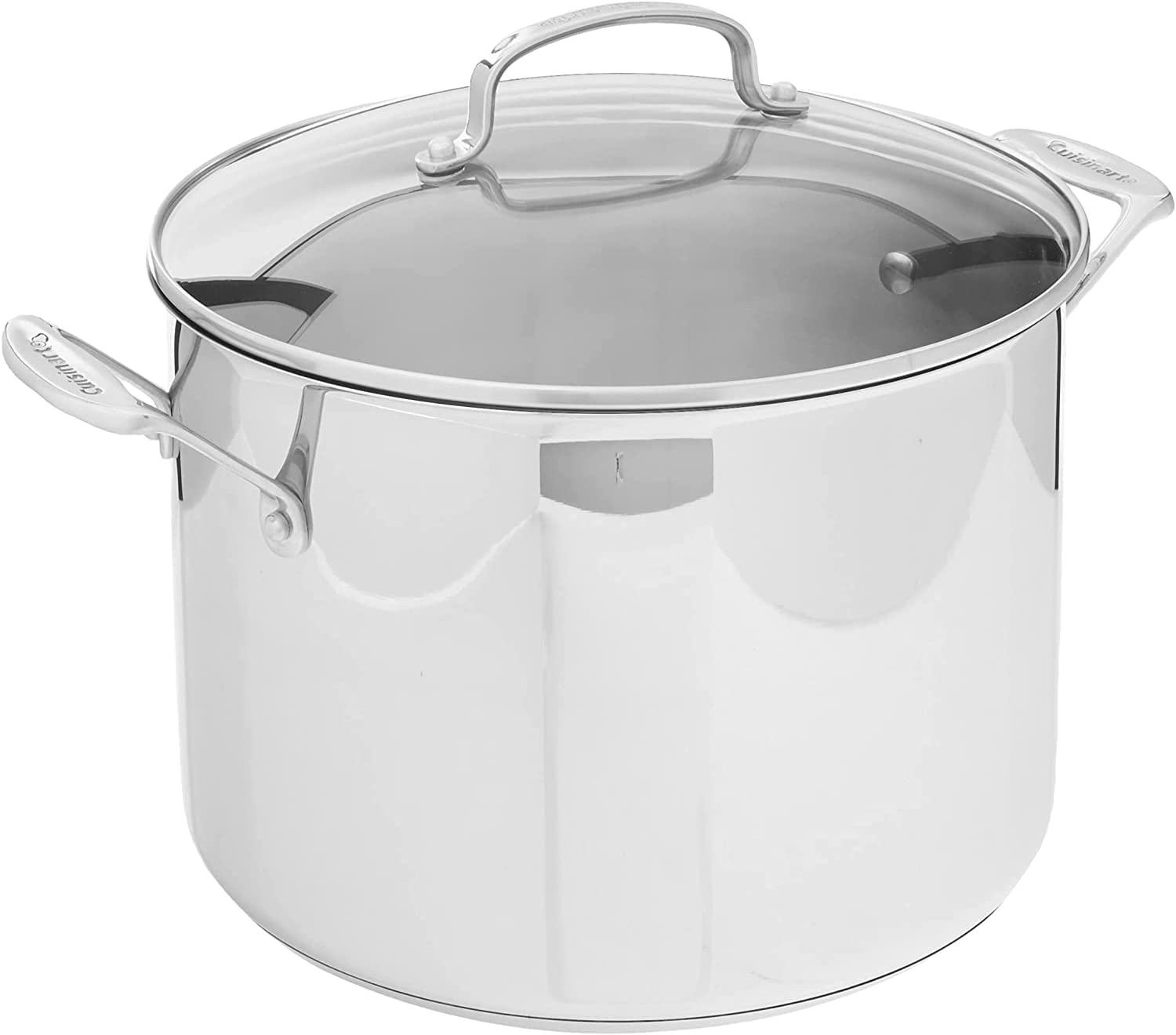 Cuisinart 76610-26G Chef's Classic 10-Quart Stockpot with Glass Cover，Brushed Stainless