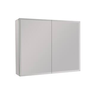 29 in. W x 25 in. H Small Rectangular Silver RecessedSurface Mount Bi-View Medicine Cabinet with Mirror Folio Door QY-MD0723505