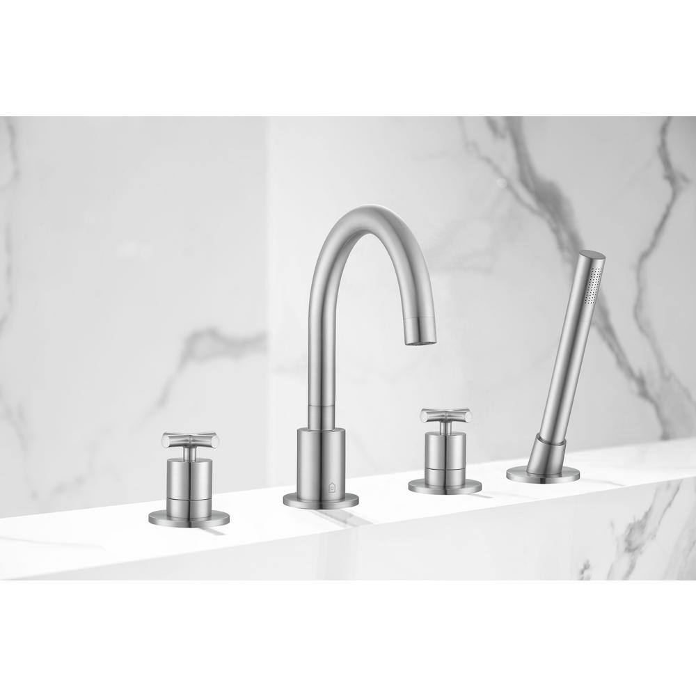 Ancona Ava Bathroom 2-Handle Roman Tub Faucet in Brushed Nickel AN-4390