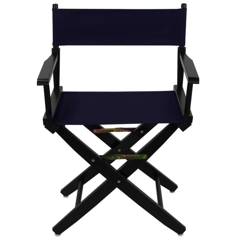 American Trails 18 in. Seat Height Extra-Wide Black FrameNavy Canvas New Solid Wood Folding Chair Set of 1 N206-02032-10