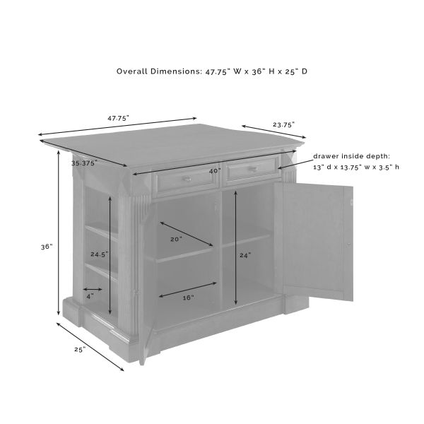 Coventry Drop Leaf Top Kitchen Island