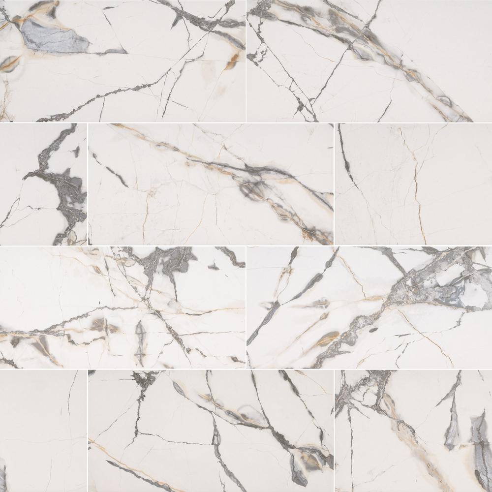 MSI Avalon 12 in. x 24 in. Matte Porcelain Marble Look Floor and Wall Tile (16 sq. ft.Case) NHDAVA1224C