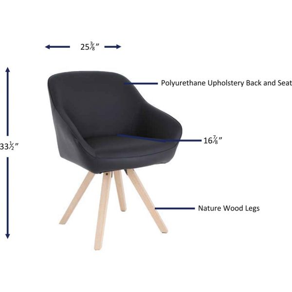 Lorell Natural Wood Legs Modern Guest Chair