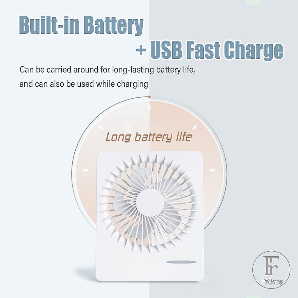 11.4cm Usb Personal Desk Fan， Long Battery Life， Quiet Portable Mini Table Fan， Wind Speed Control， Small Portable And Personal Fan Perfect For Use At