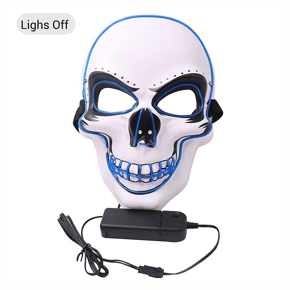 Halloween Mask El Wired Light Up Mask Cosplay Scary Mask For Halloween Festival Party Orange