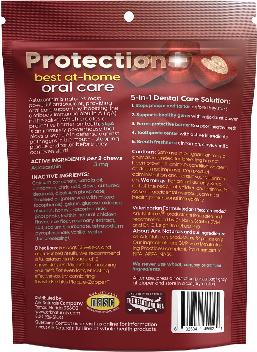 Ark Naturals Brushless Toothpaste Protection+ Mini Dental Dog Treats