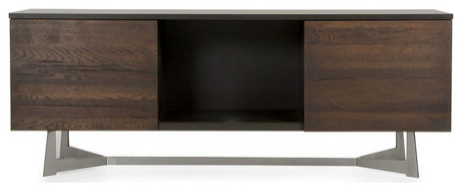 Millicent Modern Dark Aged Oak TV Stand   Contemporary   Entertainment Centers And Tv Stands   by Rustic Home Furniture Deco  Houzz