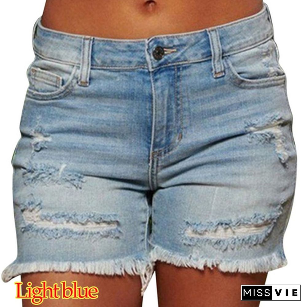 New Women Fashion Shorts Summer Pants Denim Shorts Skinny Shorts Casual Shorts Jeans Slim Shorts Plus Size