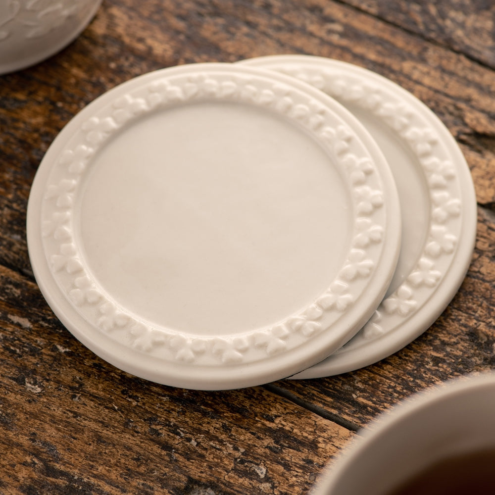 Belleek Classic Shamrock Coaster Set of 2