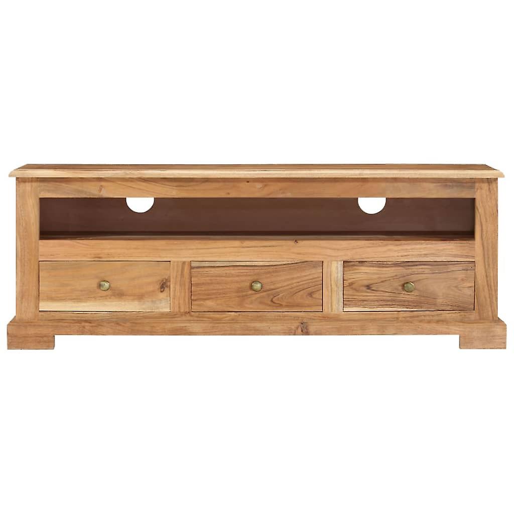 Tv Cabinet Solid Wood Acacia 110x30x40 Cm Brown