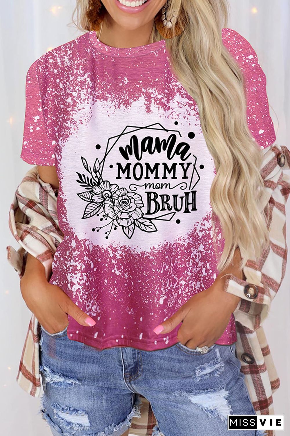 Mama Mommy Mom Bruh Bleached Graphic Tee