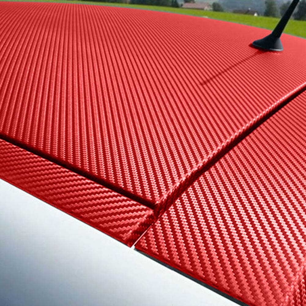 Yescom Carbon Vinyl Wrap Roll 5' x 92' Auto Car 3D Sticker Red