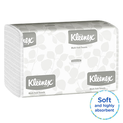 Kimberly-Clark Kleenex Multifold Paper Towels (01890) | Absorbent， White， 16 Packs